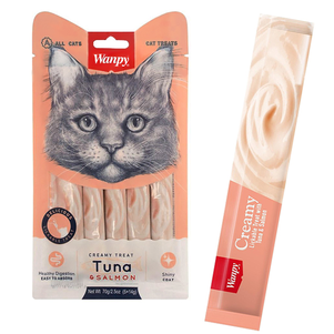 Wanpy Creamy Lickable Treats Tuna & Salmon ВАНПИ ТУНЕЦ С ЛОСОСЕМ жидкое лакомство для котов