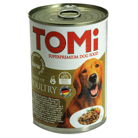TOMi 3 ВИДА ПТИЦЫ консервы для собак, влажный корм