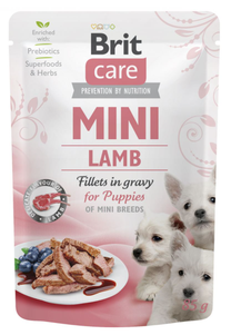 Консерва Brit Care Dog Mini Fillets In Gravy з ягням для цуценят малих та мініатюрних порід