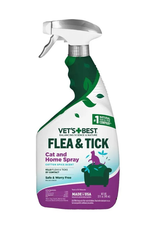 Vet'S Best Flea & Tick Home Spray For Cats Cottonspice Спрей От Блох И Клещей Для Котов И Дома Фото От Dog.Com.Ua