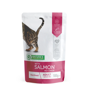 NP Sterilised with Salmon консервы для взрослых стерилизованных кошек (лосось)