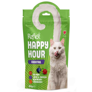 Reflex Happy Hour Cocktail Ласощі Для Котів Коктейль З Лососем, Ягням, Куркою, Чорницею Та Журавлиною Фото Зоомагазину Dog.Com.Ua