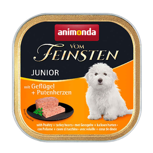 Animonda (Анимонда) Консервочка для щенков Vom Feinsten Junior with Poultry + Turkey hearts (птица, печень, индейка)