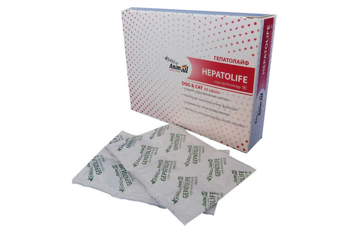 AnimAll VetLine FitoLine Hepatolife Таблетки для лікування печінки та жовчовивідних шляхів у собак та котів