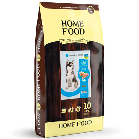 Сухой корм Home Food с форелью, рисом и овощами для щенков средних и крупных пород