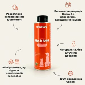 Treatsy Hip&Joint Функціональна олія для м'язів та зв'язок собак і кішок