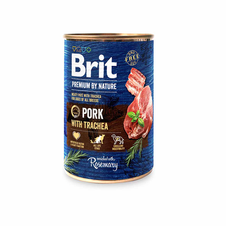 Brit Premium by Nature Pork with Trachea М'ясний паштет із трахеєю для собак