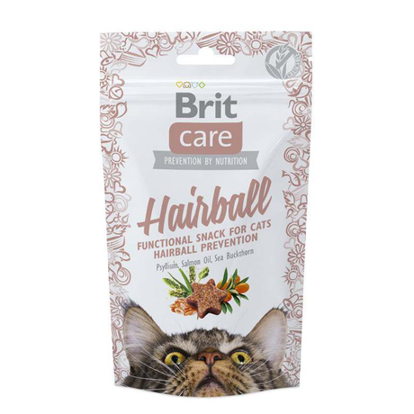 Brit Care Cat Snack Hairball Функціональні беззернові ласощі для виведення шерсті із шлунка котів