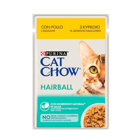 Cat Chow Hairball Control Консерва Для Виведення Шерсті У Котів Із Куркою Та Зеленою Квасолею, 85 Г Фото Від Dog.Com.Ua