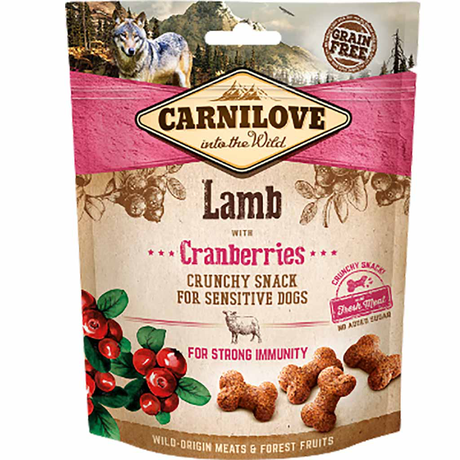 Carnilove Dog Crunchy Snack Хрусткі ласощі з ягням та журавлиною для собак