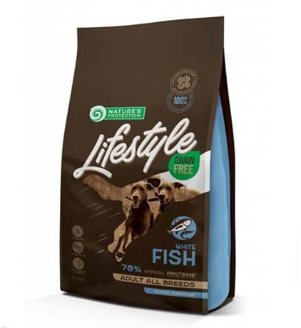 Сухой корм NP Lifestyle Grain Free White Fish Adult All Breeds, корм для собак всех пород, с белой рыбой