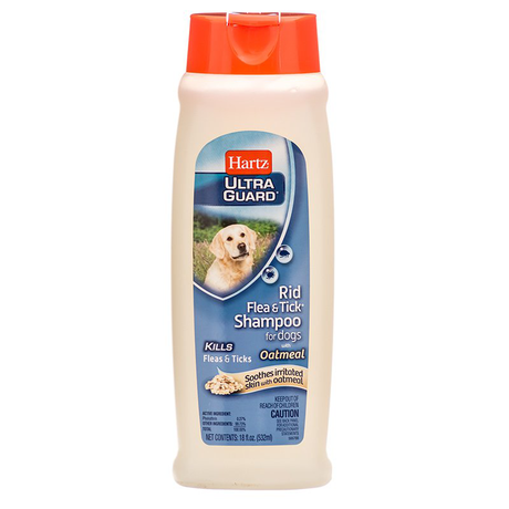 Hartz Rid Flea & Tick Shampoo with Oatmeal шампунь від бліх та кліщів, пом'якшує та зволожує суху та роздратовану шкіру.