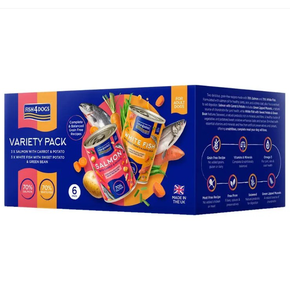 Fish4Dogs Finest Variety Pack Набір Беззернових Вологих Раціонів Для Собак (Лосось З Морквою Та Картоплею +  Біла Риба З Бататом Та Зеленою Квасолею) Фото Зоомагазину Dog.Com.Ua