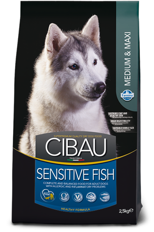 Сухий корм Farmina (Фарміна) CIBAU SENSITIVE FISH MEDIUM/MAXI для дорослих собак середніх та крупних порід з чутливим травленням (риба)