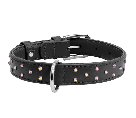 Collar Ошейник Для Собак Кожаный Waudog Glamour С Qr Паспортом, С Клеевыми Стразами, М Фото Від Dog.Com.Ua