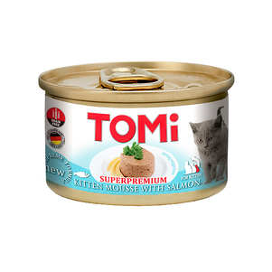 TOMi For Kitten with Salmon ТОМИ дЛЯ КОТЯТ ЛОСОСЬ консервы для котят, мусс