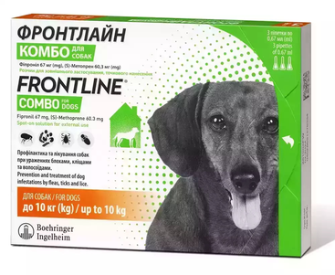 Frontline Combo (Фронтлайн Комбо) капли против блох и клещей для собак весом 2-10 кг