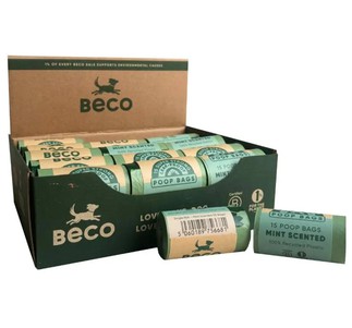 Beco Pets Одноразові пакетики для прибирання за собаками з ароматом м'яти