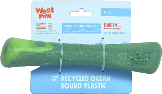 Игрушка для собак WEST PAW Seaflex Drifty Large Emerald Дрифти кость большая 21,5 см (среднее грызение)