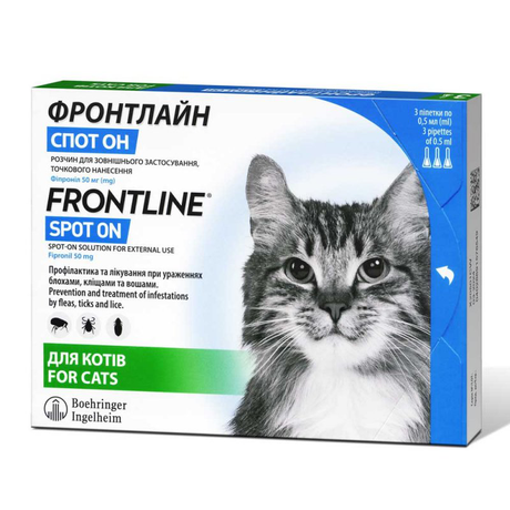 Frontline Spot On Cat каплі від бліх та клещів для котів