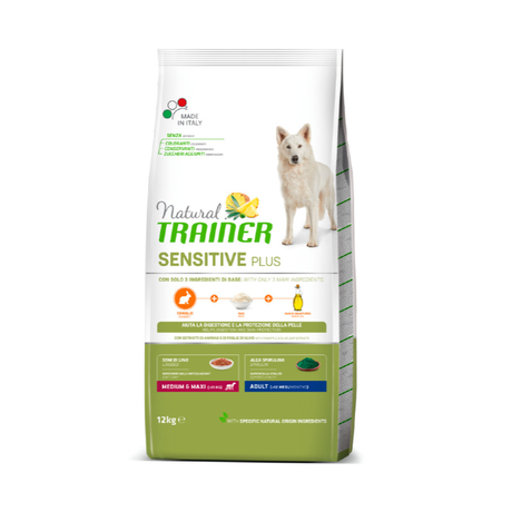 Trainer Natural (Натурал Тренер) Sensitive Plus Adult Medium&Maxi With Rabbit сухой корм с кроликом для собак средних и крупных пород с чувствительным