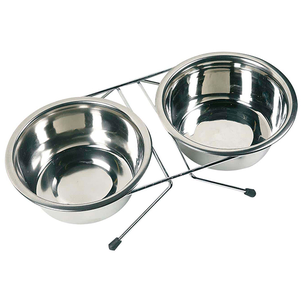 Flamingo Dinner Set Фламінго Дінер Сет 2 Миски На Підставці Для Собак, Нержавіюча Сталь Фото Зоомагазину Dog.Com.Ua