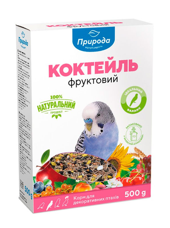 Природа  Корм для волнистых попугаев Коктейль «Фруктовый» 0,5 кг