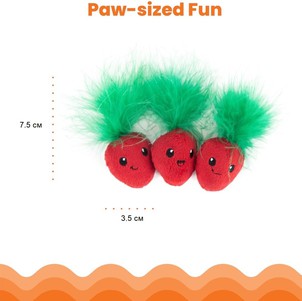 Catstages Straw-Babies Полунички з пір'ям з котячою м'ятою