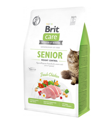 Brit Care Cat Grain Free Senior & Weight Control сухой корм для пожилых стерилизованных кошек (курица)