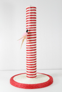 АнимАлл Когтеточка-столбик СИЗАЛЬ полосатая с перышком, 47 см