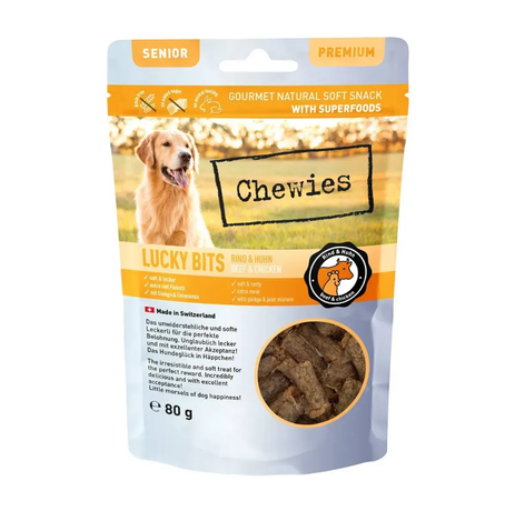 Chewies Lucky Bits Натуральные Лакомства Для Взрослых И Пожилых Собак Из Мяса Говядины И Курицы Фото От Dog.Com.Ua