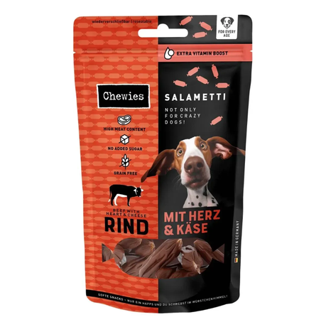 Chewies Salametti Натуральные Сушеные Колбаски Для Собак (Говядина С Сердцем И Сыром) Фото От Dog.Com.Ua