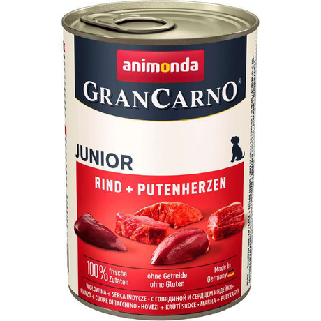Animonda (Анімонда) GranCarno Junior Beef + Turkey hearts Консерва для цуценят (яловичина та індичка)