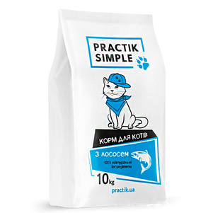 Practik Simple Корм Для Дорослих Кішок Всіх Порід (Лосось) Фото Зоомагазину Dog.Com.Ua