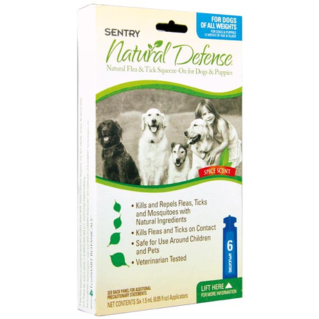 SENTRY Natural Defense СЕНТРІ НАТУРАЛЬНИЙ ЗАХИСТ краплі від бліх та кліщів для собак та цуценят, 1 піпетка