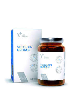 Vet Expert Vetoskin Ultra Добавка Для Комплексної Підтримки Та Регенерації Шкіри Та Вовни У Кішок Та Собак Фото Від Dog.Com.Ua
