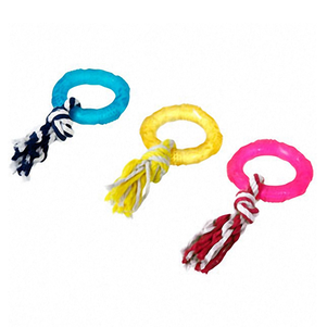 Flamingo Good4Fun Ring With Rope ГУД ФО ФАН игрушка для собак, фигурное кольцо с веревкой, резина