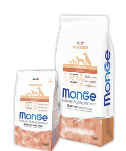Сухий корм Monge DOG All breeds Adult salmon & rice для дорослих собак всіх порід (лосось)