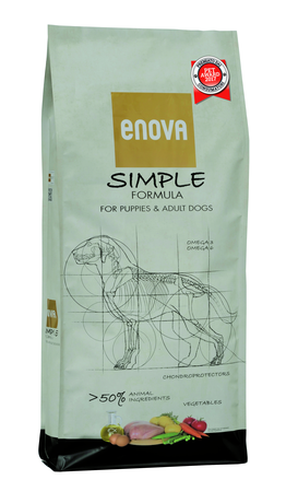 Enova Simple Formula повнораційний беззерновий корм для дорослих собак, ведучих активний образ життя, вагітних собак і цуценят (курка)