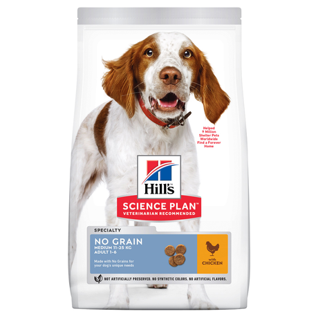 Hill's SP Canine Adult Medium Breed No Grain беззерновой корм с курицей для взрослых собак средних пород (курица)