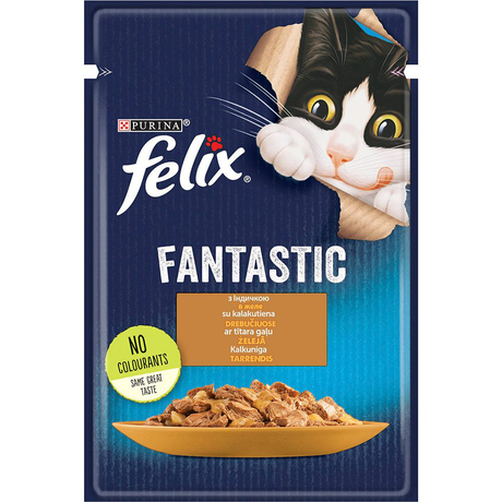 Felix Fantastic Вологий корм для котів з індичкою, 85 г