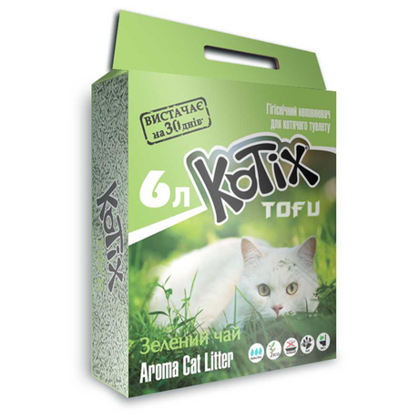 Kotix Tofu Green Tea Наповнювач Для Туалету Фото Від Dog.Com.Ua