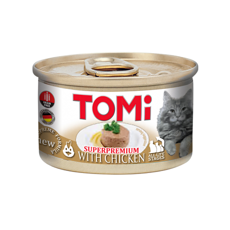 TOMi Superpremium Chicken ТОМИ КУРИЦА консервы для котов, мусс