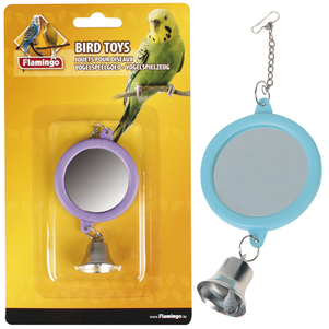Flamingo  MIRROR ROUND+BELL игрушка для попугаев круглое зеркало с колокольчиком