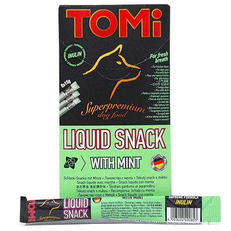 TOMi Liquid Snack Mint&Inulin рідкі ласощі для собак (м'ята та інулін)
