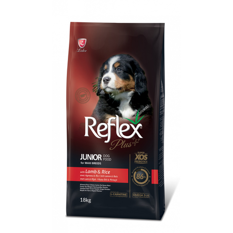 Reflex Plus Полноценный и сбалансированный сухой корм для щенков крупных пород с ягненком и рисом