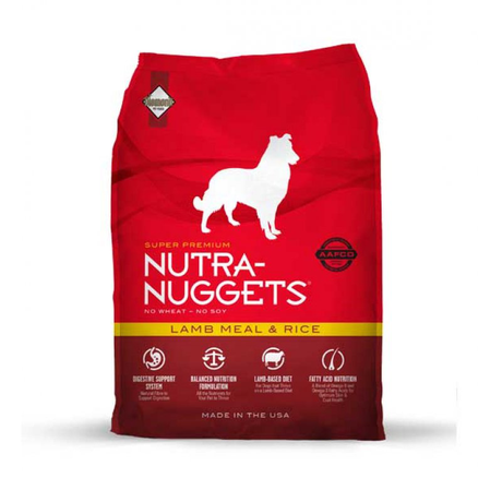 Сухой корм Nutra Nuggets Lamb Rice (Нутра Наггетс) для взрослых собак склонных к пищевой аллергии (ягненок)
