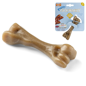 Nylabone Gourmet Puppy Femur Bacon Кістка Жувальна Зі Смаком Бекону Для Цуценят Фото Зоомагазину Dog.Com.Ua