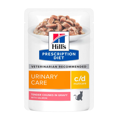 Hill’s Prescription Diet c/d Вологий корм для котів, догляд за сечовидільною системою, з лососем, пауч