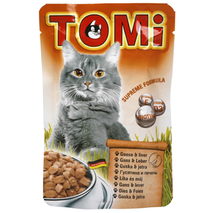 TOMi goose liver ГУСЬ ПЕЧЕНЬ консерви для кішок, вологий корм, пауч